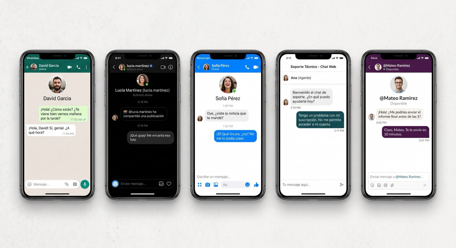 Comprador escribiendo por WhatsApp mientras al fondo se muestran flujos de inteligencia artificial de un ecommerce